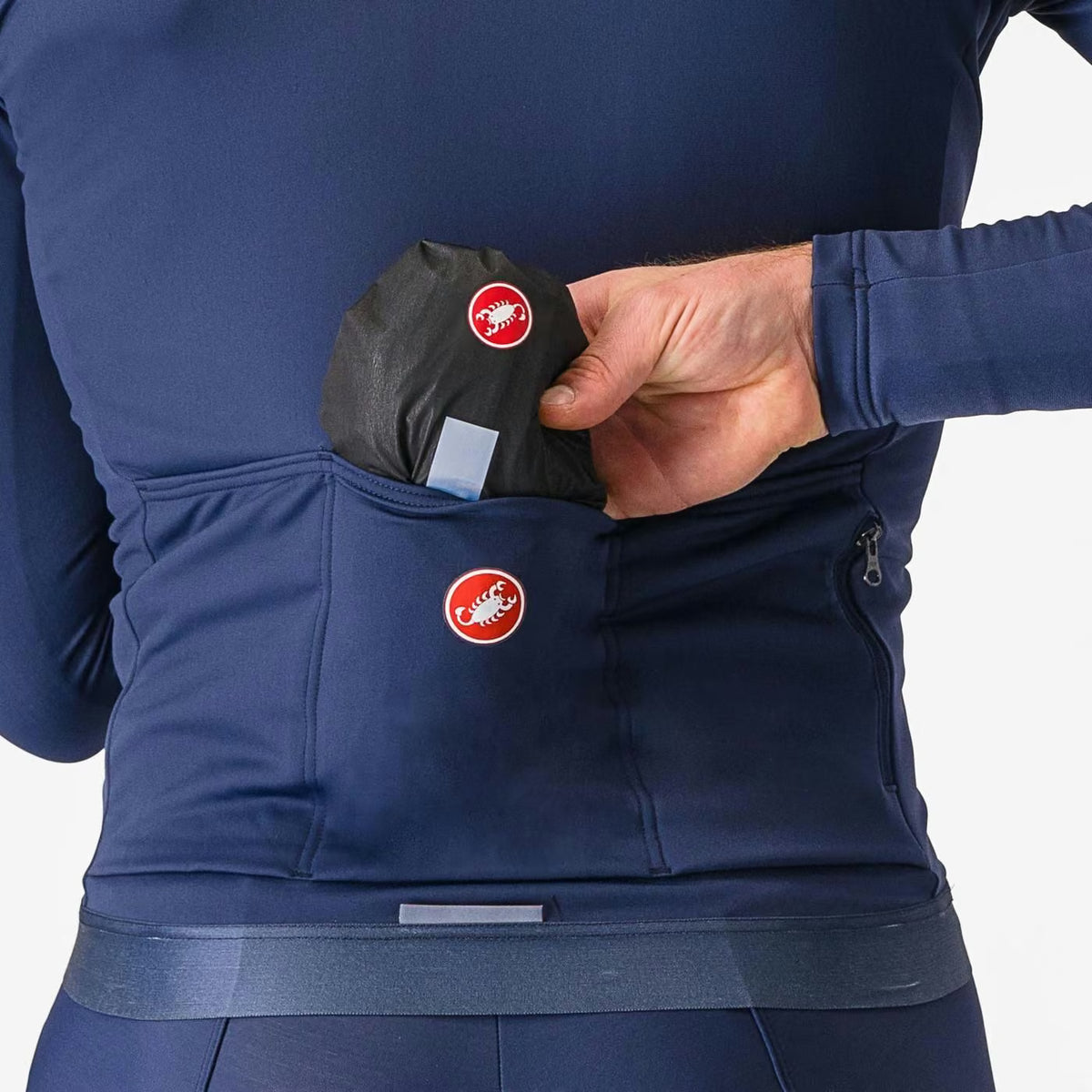 Castelli Squall Shell Jacket Men's Light Black / Silver Gray - Image 5