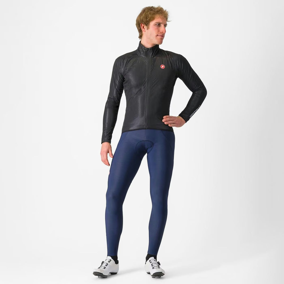 Castelli Squall Shell Jacket Men's Light Black / Silver Gray - Image 6