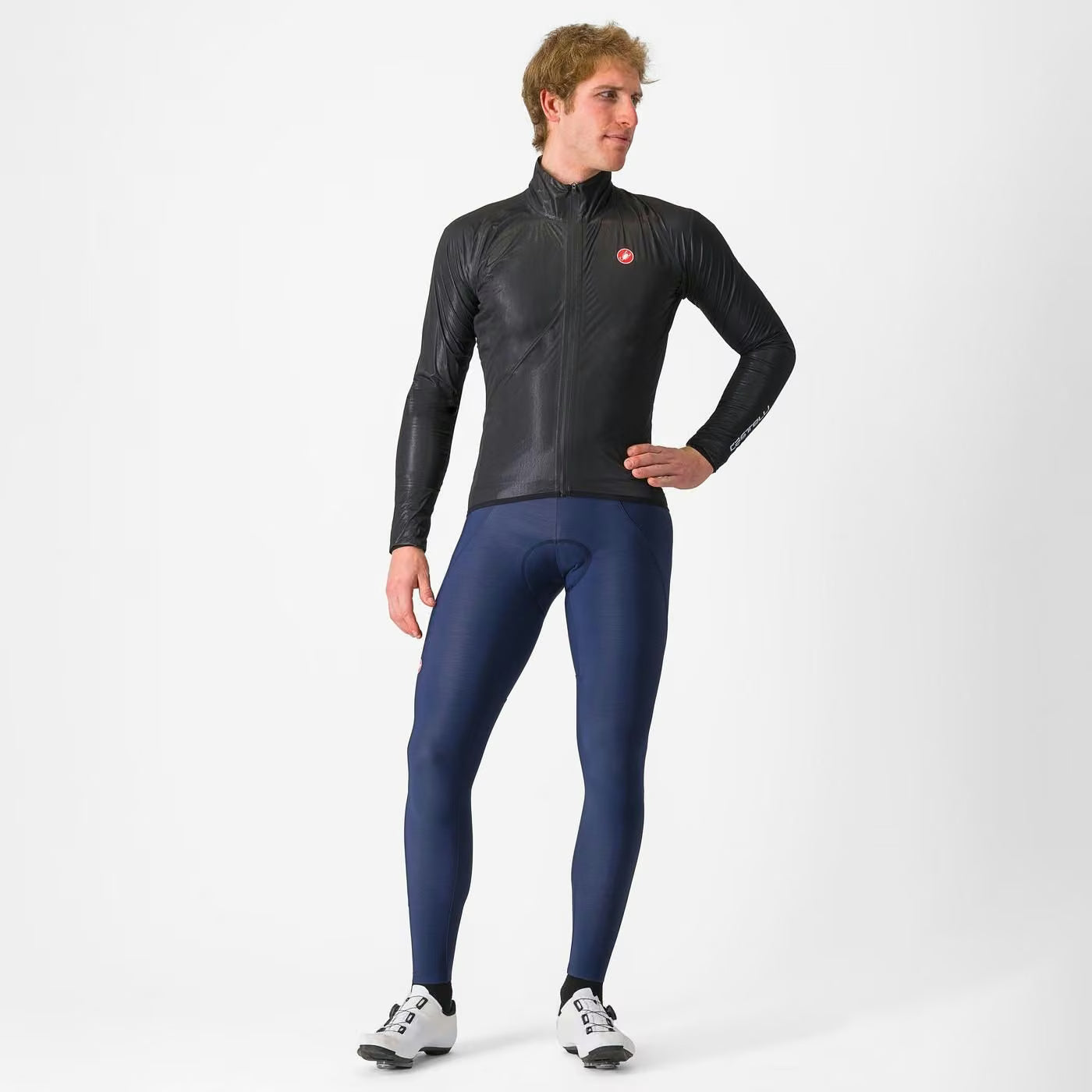 Castelli Squall Shell Jacket Men's Light Black / Silver Gray - Image 6