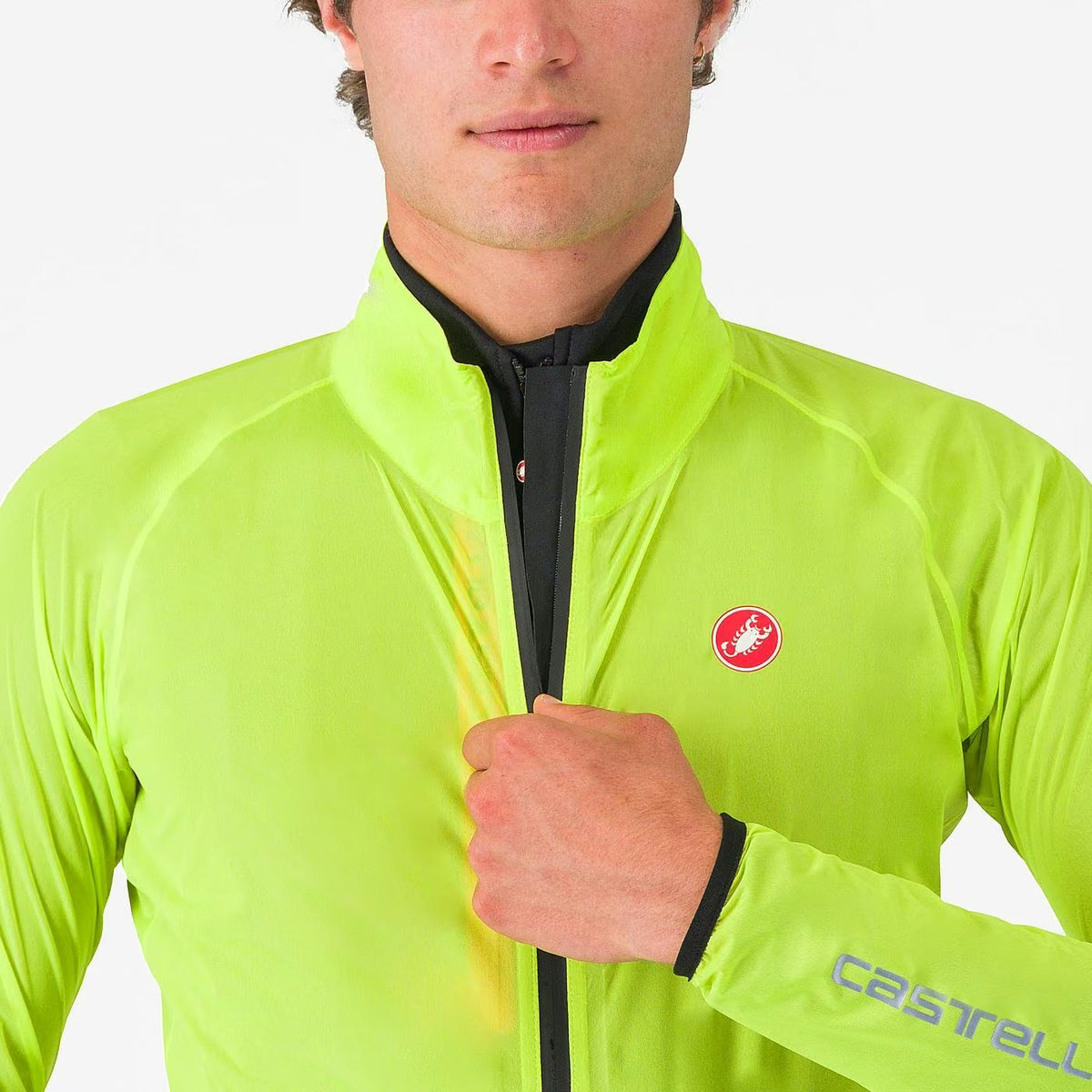 Castelli Squall Shell Jacket Men's Electric Lime - Image 3