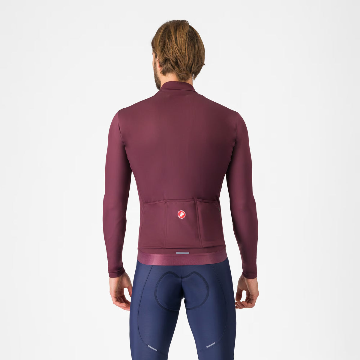 Castelli Espresso Thermal Jersey Men's Deep Bordeaux - Image 2