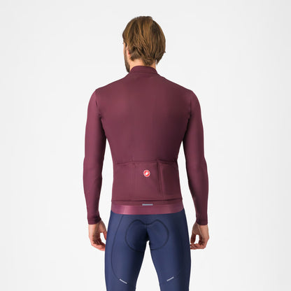 Castelli Espresso Thermal Jersey Men's Deep Bordeaux - Image 2