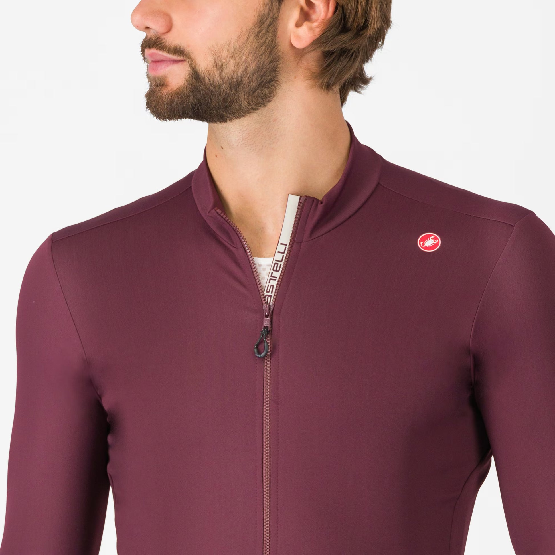 Castelli Espresso Thermal Jersey Men's Deep Bordeaux - Image 3
