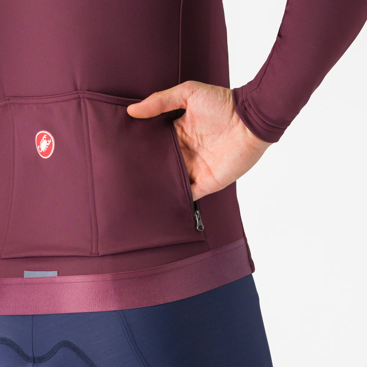 Castelli Espresso Thermal Jersey Men's Deep Bordeaux - Image 4