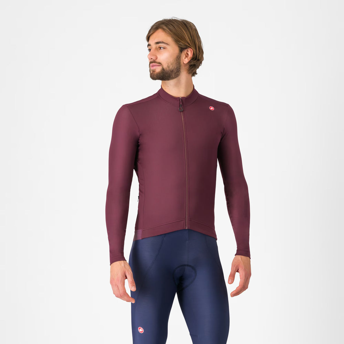 Castelli Espresso Thermal Jersey Men's Deep Bordeaux - Image 1