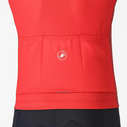 Castelli Entrata 6 Jersey Red/Smoky Gray - Silver Gray - Image 4