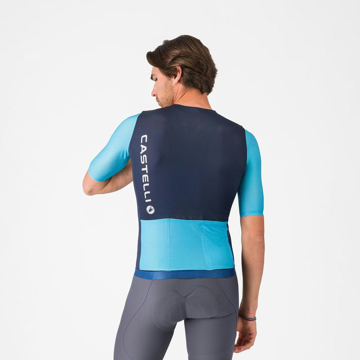 Castelli Corretto Jersey Men's Belgian Blue/Neon Cobalt-Whit - Image 2