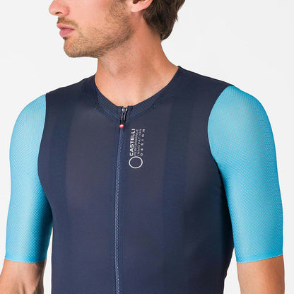 Castelli Corretto Jersey Men's Belgian Blue/Neon Cobalt-Whit - Image 3