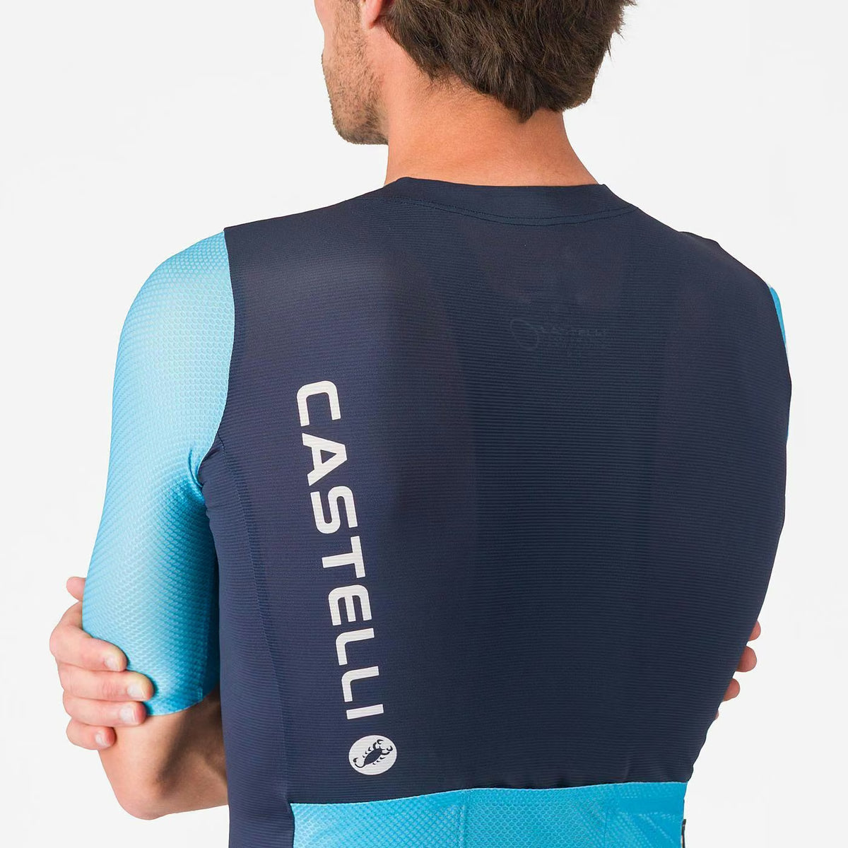 Castelli Corretto Jersey Men's Belgian Blue/Neon Cobalt-Whit - Image 5