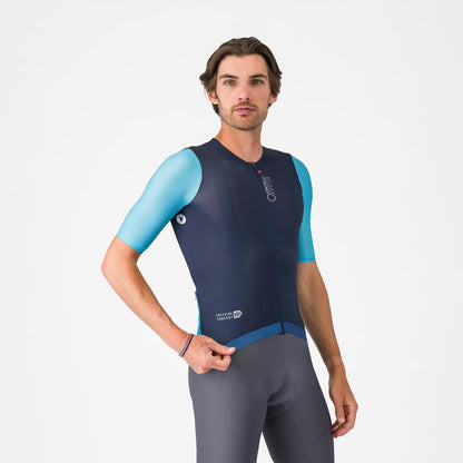 Castelli Corretto Jersey Men's Belgian Blue/Neon Cobalt-Whit - Image 1
