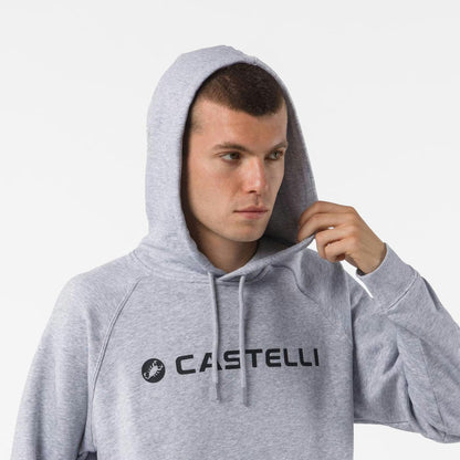 Castelli Logo Hoodie Melagne Gray - Image 3