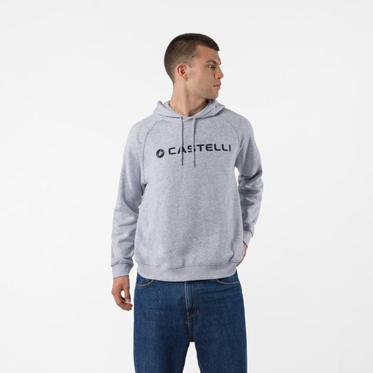 Castelli Logo Hoodie Melagne Gray - Image 1