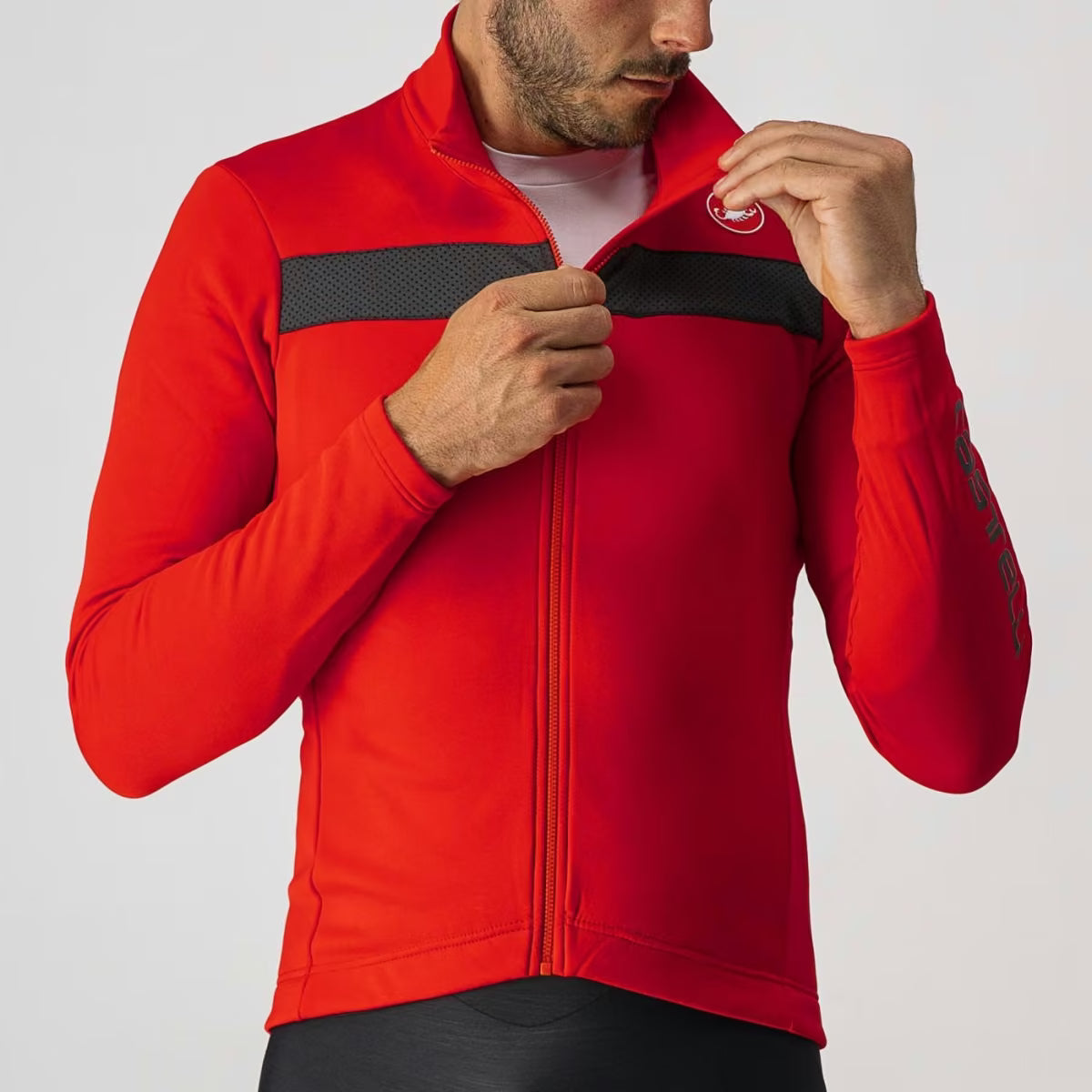 Castelli Puro 3 FZ Jersey Men's Red/Black Reflex - Image 4