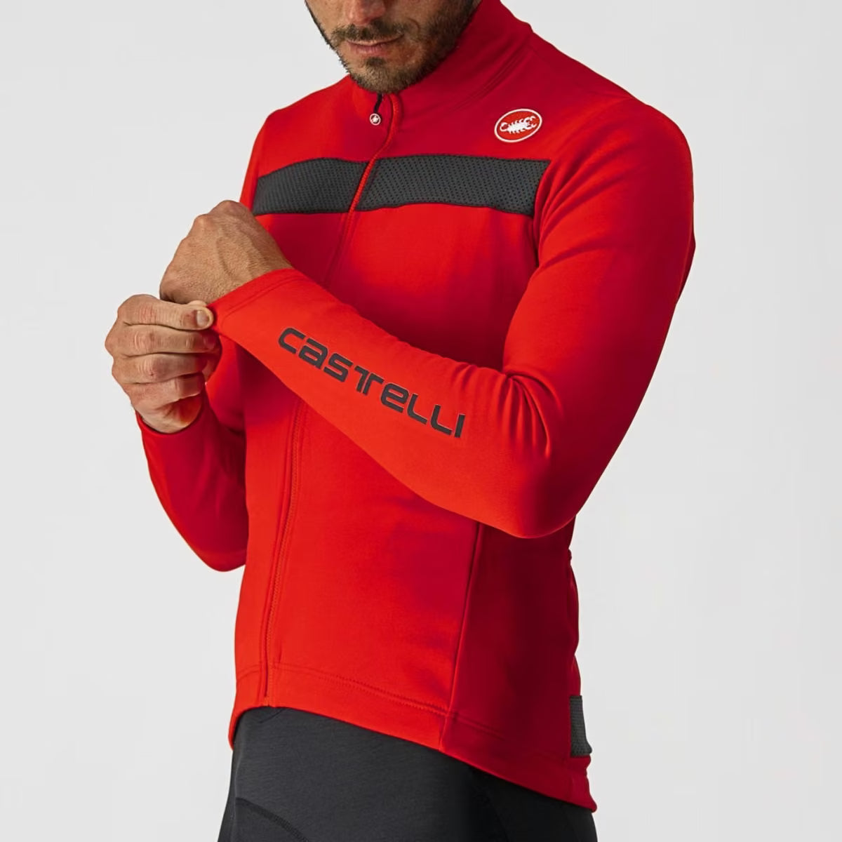Castelli Puro 3 FZ Jersey Men's Red/Black Reflex - Image 5