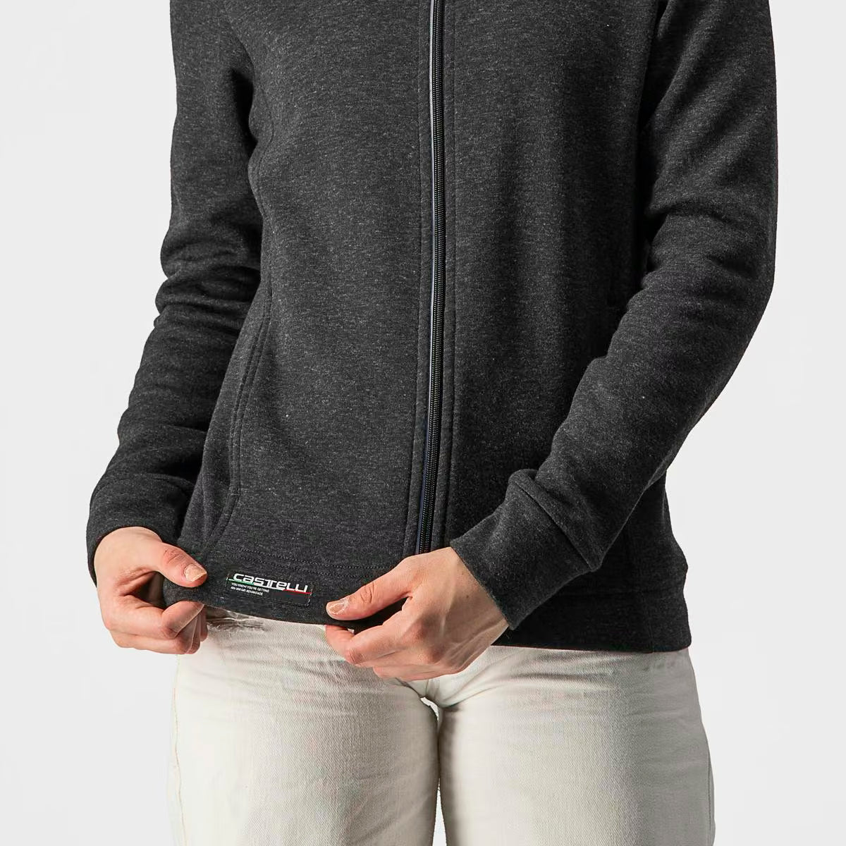 Castelli Milano Full Zip Fleece Women's Light Black - Image 3