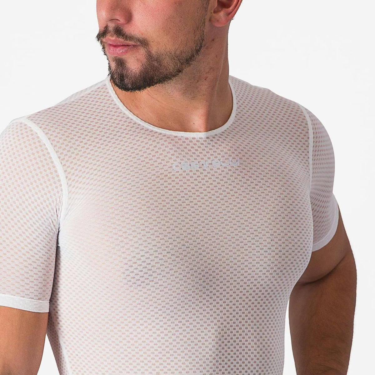 Castelli Pro Mesh 2.0 Short Sleeve Baselayer Men's White - Image 6