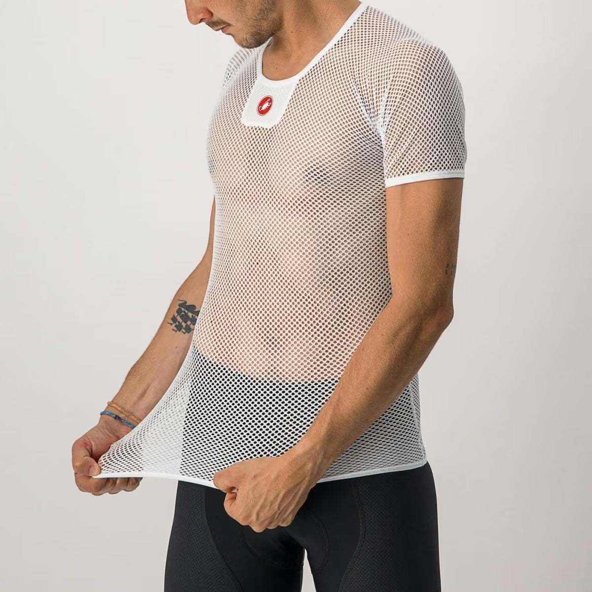Castelli Bolero Mesh Short Sleeve Baselayer Men's White - Image 9