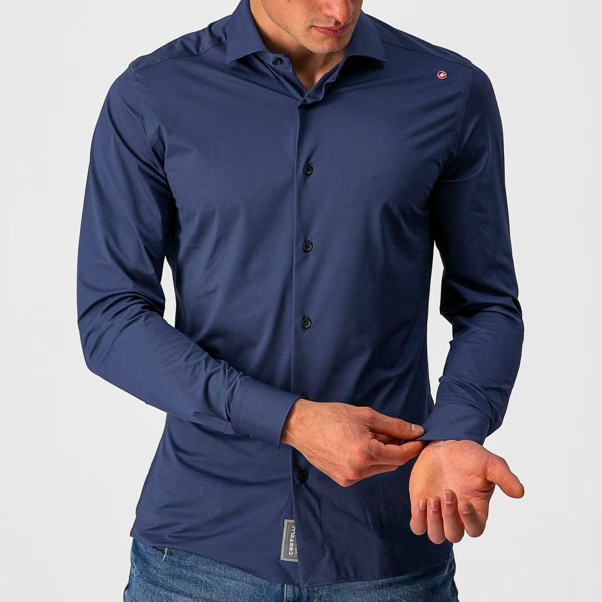 Castelli VG Button Shirt Men's Indigo - Image 7
