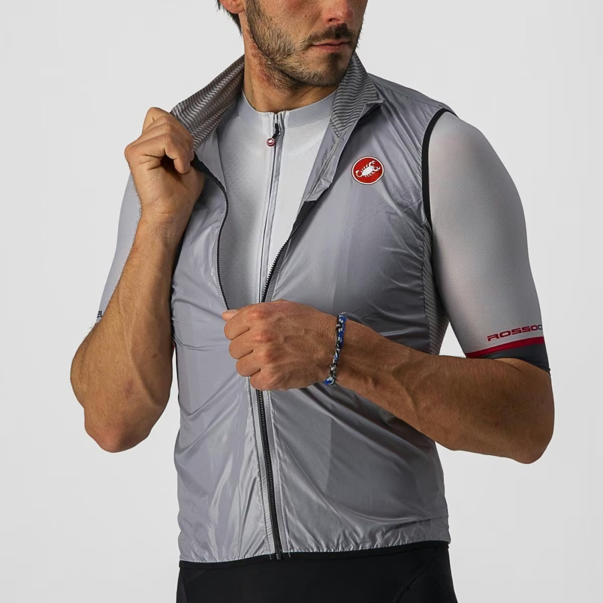 Castelli Aria Vest Men's Silver Gray - Image 5
