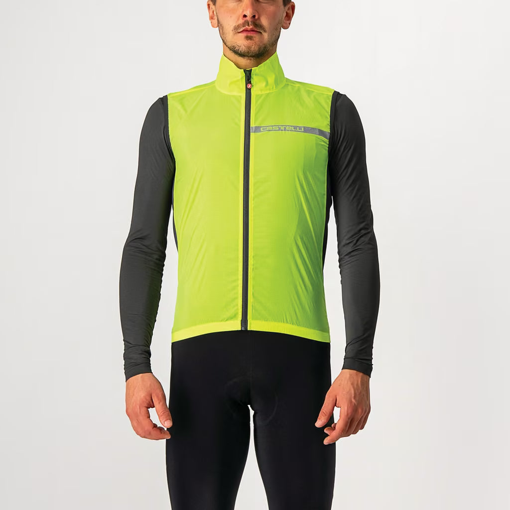 Castelli Squadra Stretch Vest Men's Yellow Fluo/Dark Grey - Image 1