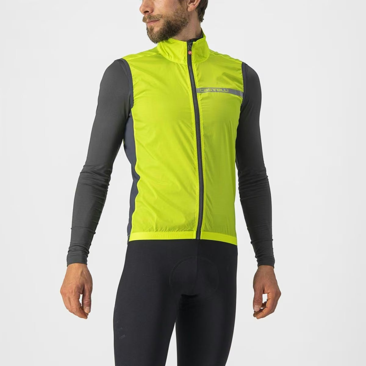 Castelli Squadra Stretch Vest Men's Lime/Dark Gray - Image 1