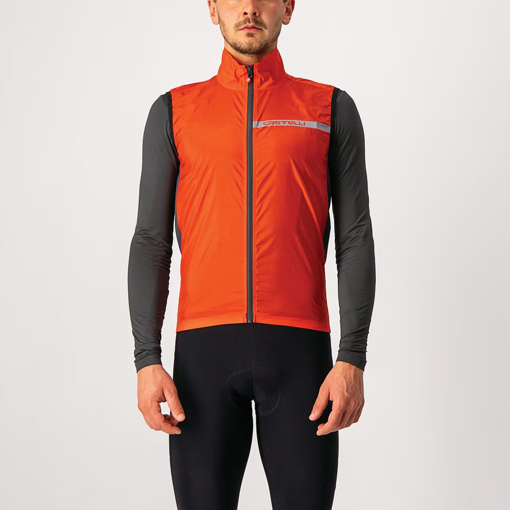 Castelli Squadra Stretch Vest Men's Fiery Red/Dark Gray - Image 1