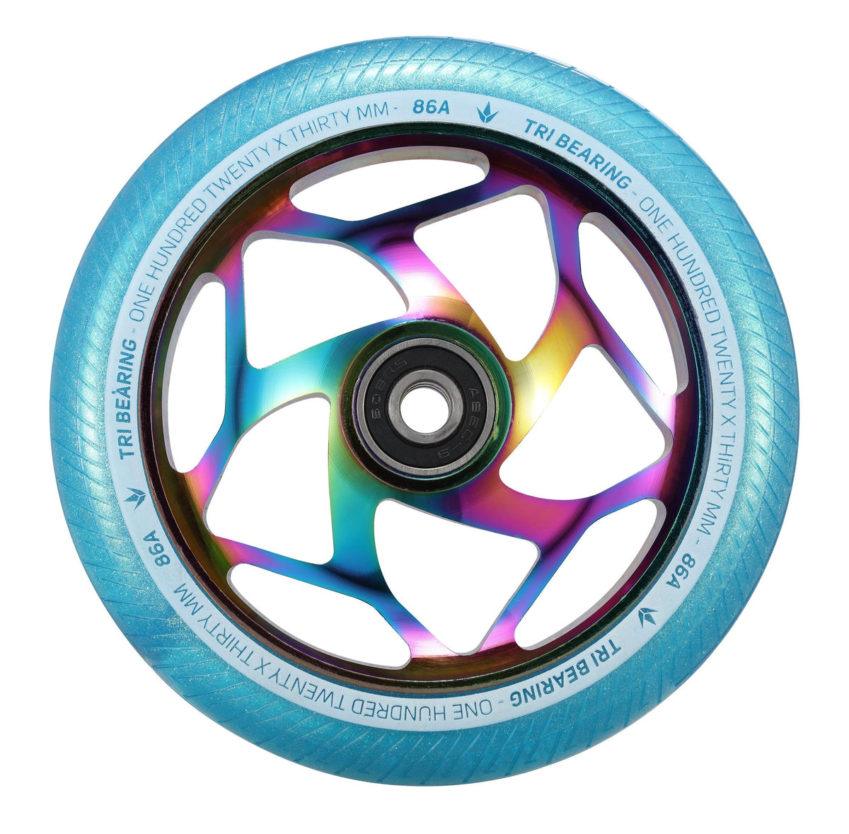 Envy 120MM X 30MM Tri Bearing Wheel - Oil Slick/Teal