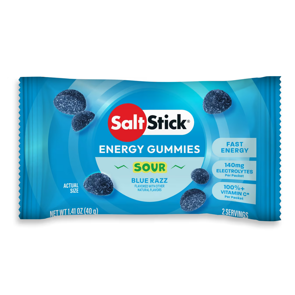 Saltstick Sour Blue Razz Energy Gummies - Image 1