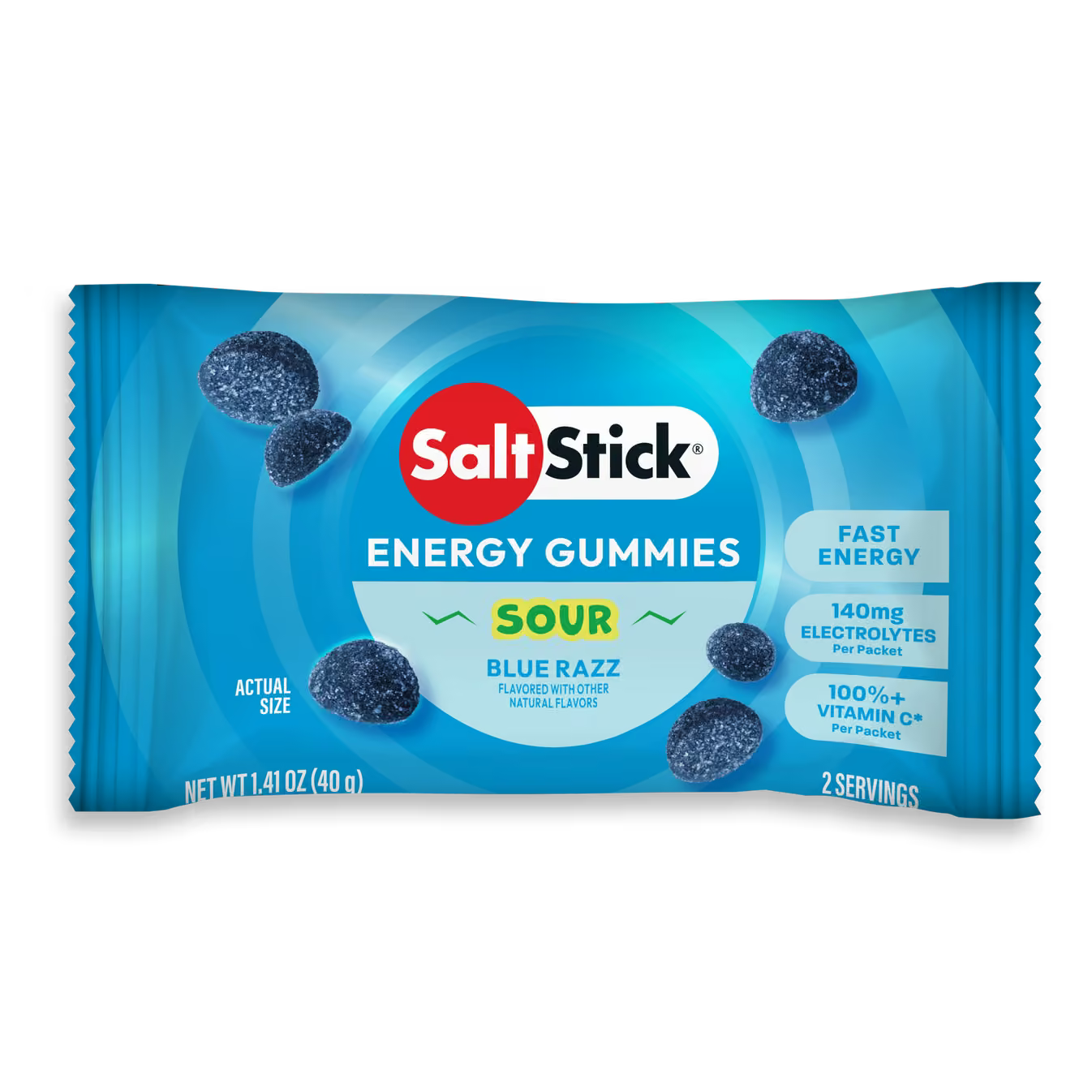 Saltstick Sour Blue Razz Energy Gummies - Image 1
