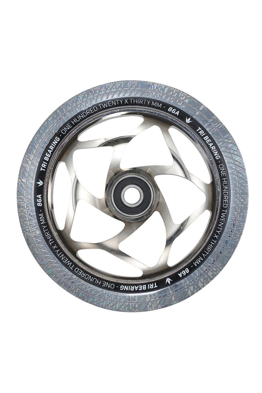 Envy 120MM X 30MM Tri Bearing Wheel - Chrome/Clear