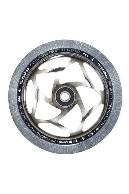 Envy 120MM X 30MM Tri Bearing Wheel - Chrome/Clear