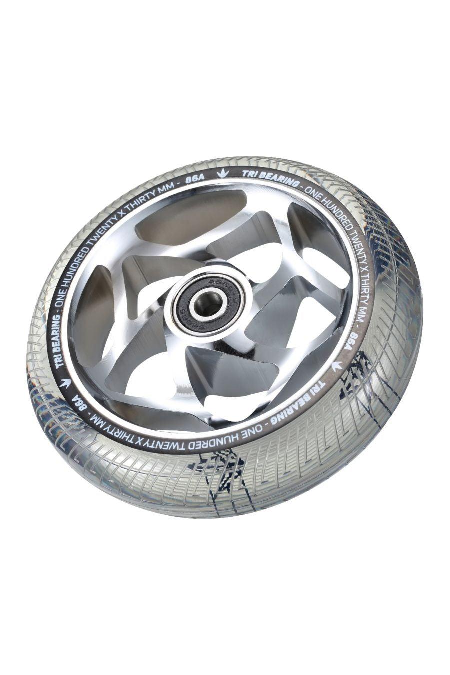 Envy 120MM X 30MM Tri Bearing Wheel - Chrome/Clear