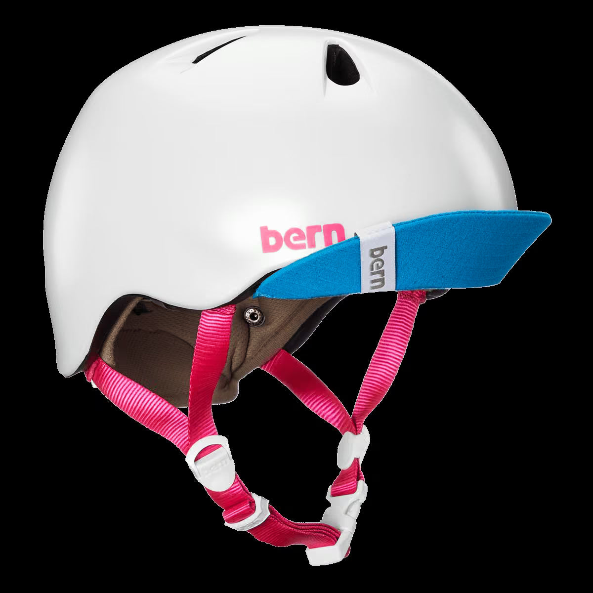 Bern Nina Satin White w/ Flip Visor - Image 1