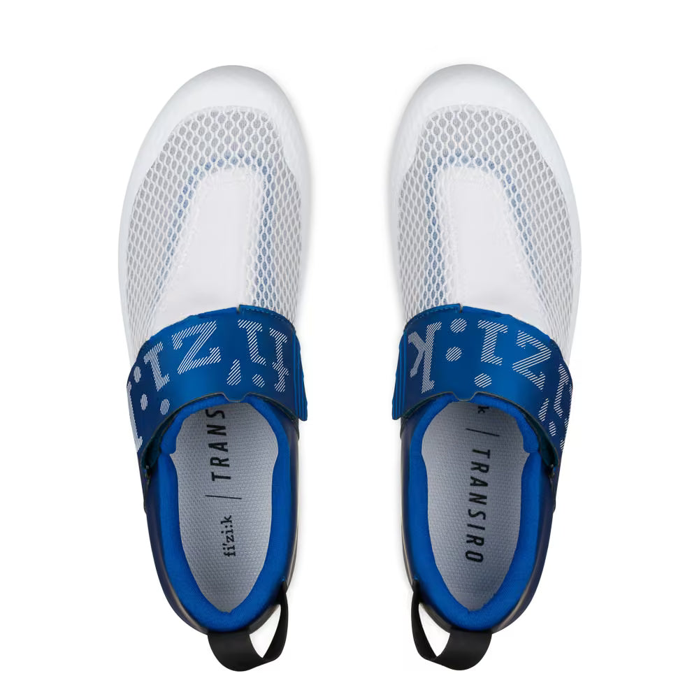 Fizik Transiro Hydra Triathlon Shoes White-Metallic/Blue - Image 2