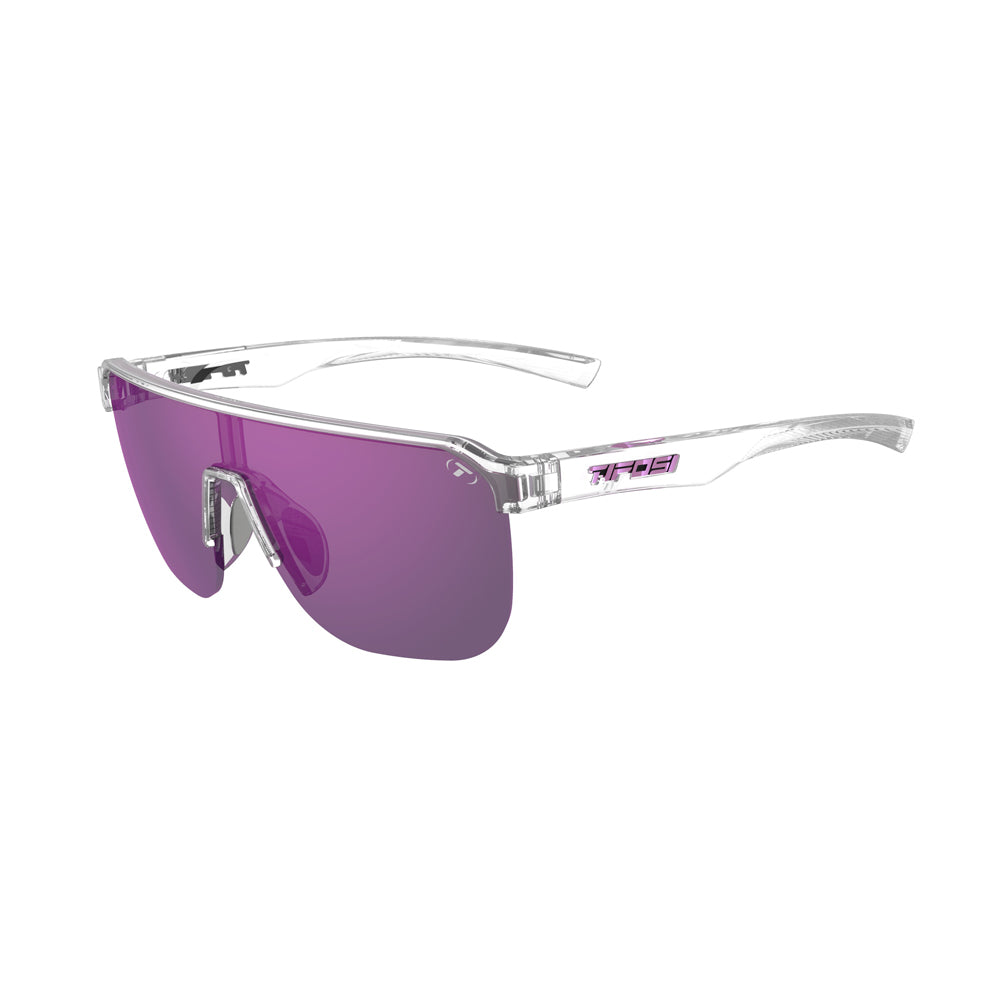 Tifosi Sanctum SL Sunglasses Crystal Clear with Purple Mirror AR Lens
