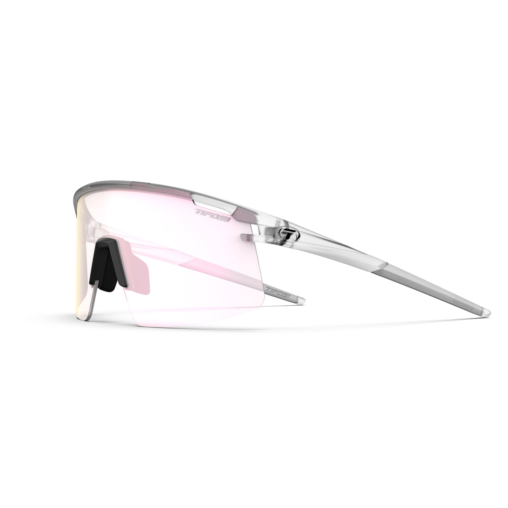 Tifosi Moab Lite Sunglasses Satin Clear with Clarion Pink Fototec Lens
