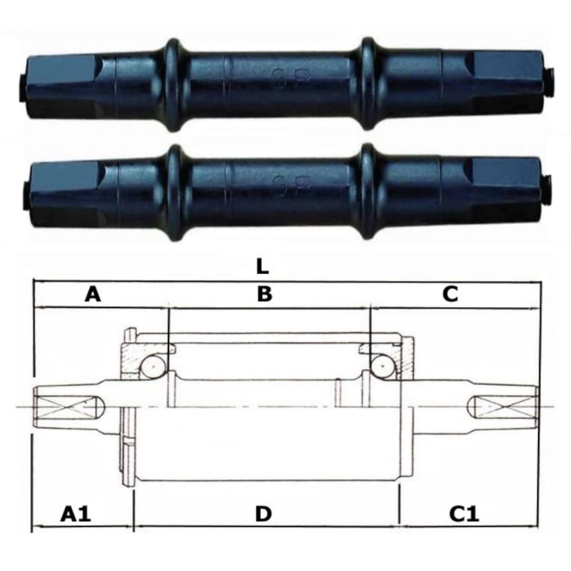 Cotterless Bottom Bracket Axles - Diagram