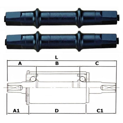 Cotterless Bottom Bracket Axles - Diagram