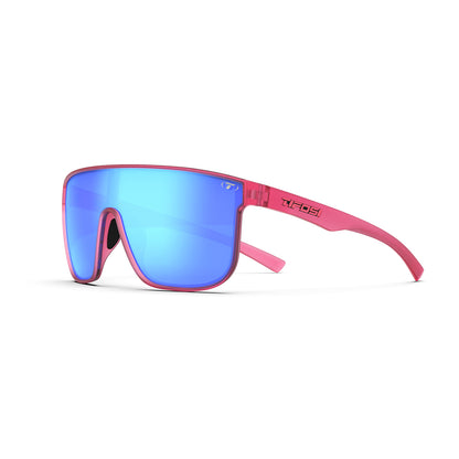 Tifosi Sanctum XL Sunglasses Matte Crystal Pink with Sky Blue Mirror Lens
