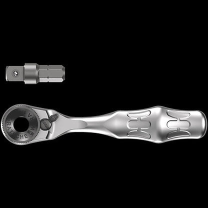 Wera Tools Mini 1 Bit Ratchet 8001 A Zyklop with 1/4"" Hex Drive
