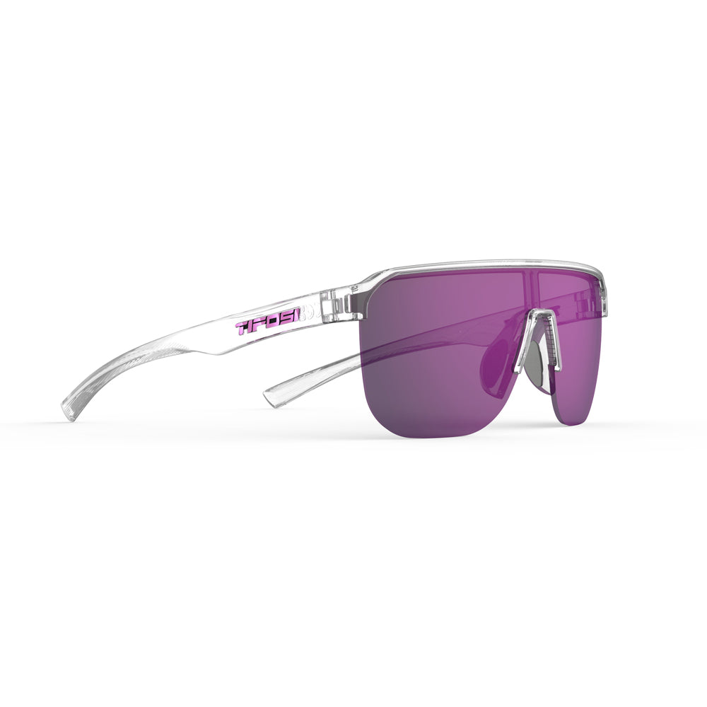 Tifosi Sanctum SL Sunglasses Crystal Clear with Purple Mirror AR Lens

