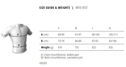 Arto Vest size guide