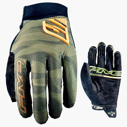 FIVE XR-Pro MTB Gloves - Camo Khaki/Fluro Orange