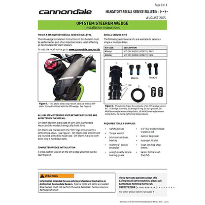 Cannondale OPI Stem Steerer Wedge Kit