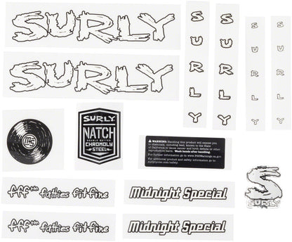 Surly Midnight Special White Decal Set