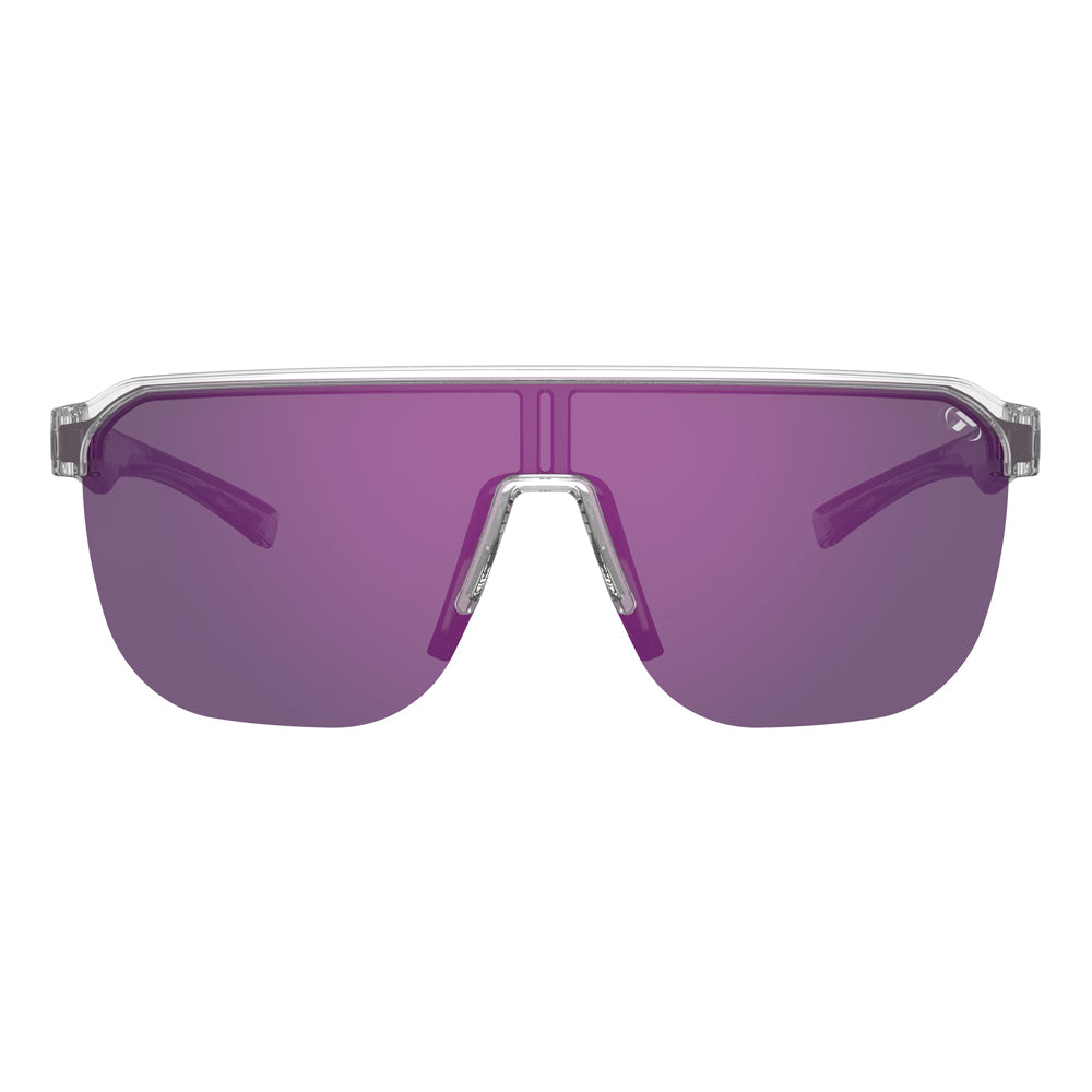 Tifosi Sanctum SL Sunglasses Crystal Clear with Purple Mirror AR Lens
