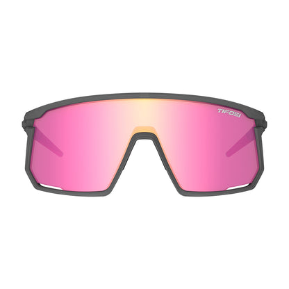 Tifosi Moab Sunglasses Satin Vapor with Clarion Sunset Pink AC Red and Clear Lens
